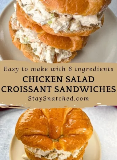 Delicious chicken salad sandwich on a wooden serving board with fresh ingredients