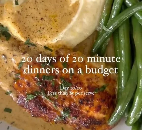 Creamy Chicken Schnitzel served with sides