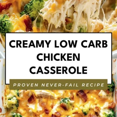 Creamy low carb chicken casserole ready to serve