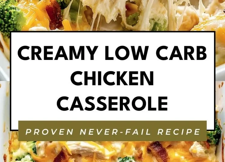 Creamy low carb chicken casserole ready to serve