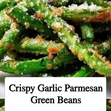Crispy garlic parmesan green beans served on a plate