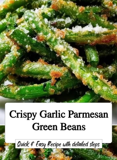 Crispy garlic parmesan green beans served on a plate