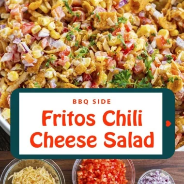 Delicious Fritos Chili Cheese Salad with cheese, chili, and crispy Fritos