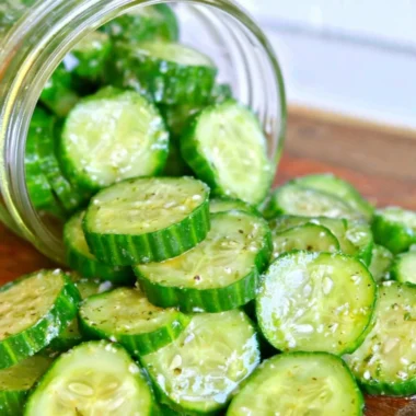 5-minute healthy cucumber snack served on a plate with herbs and spices