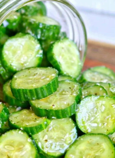 5-minute healthy cucumber snack served on a plate with herbs and spices