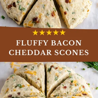Freshly baked Bacon Cheddar Chive Scones served on a plate