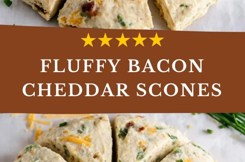 Freshly baked Bacon Cheddar Chive Scones served on a plate