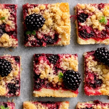 Deliciously baked Blackberry Pie Bars with fresh blackberries and a golden crust.