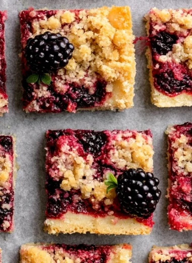 Deliciously baked Blackberry Pie Bars with fresh blackberries and a golden crust.
