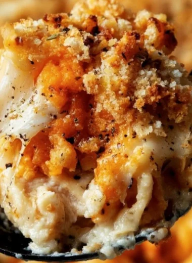 Delicious Chicken Parmesan Casserole served in a baking dish