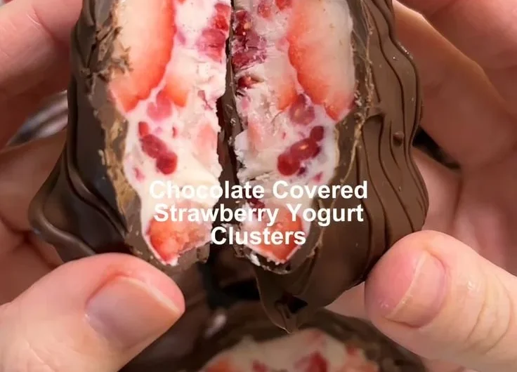 Bowl of chocolate covered yogurt clusters for a healthy snack option