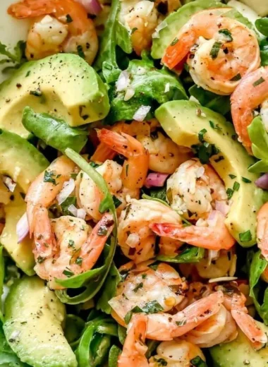 Citrus Shrimp Salad with avocado and vibrant citrus dressing