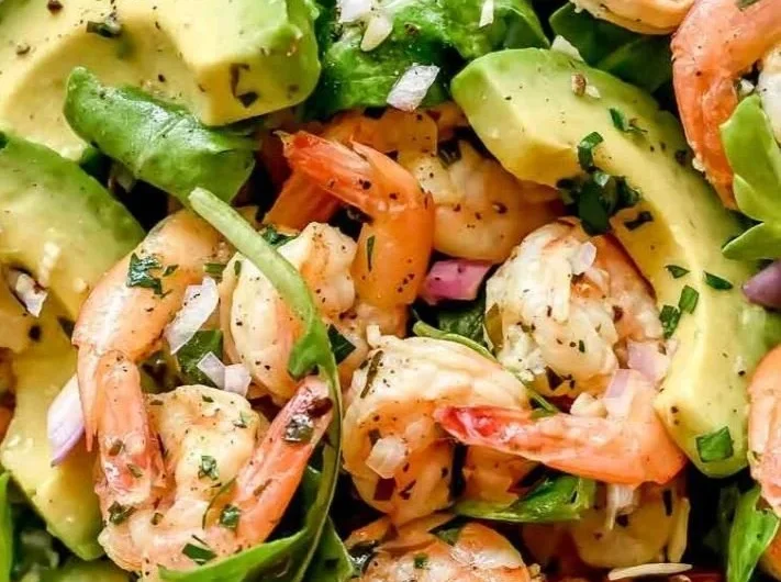Citrus Shrimp Salad with avocado and vibrant citrus dressing