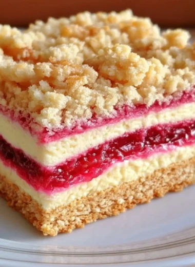 Rhubarb cream cheese bars served on a plate, perfect for dessert celebrations
