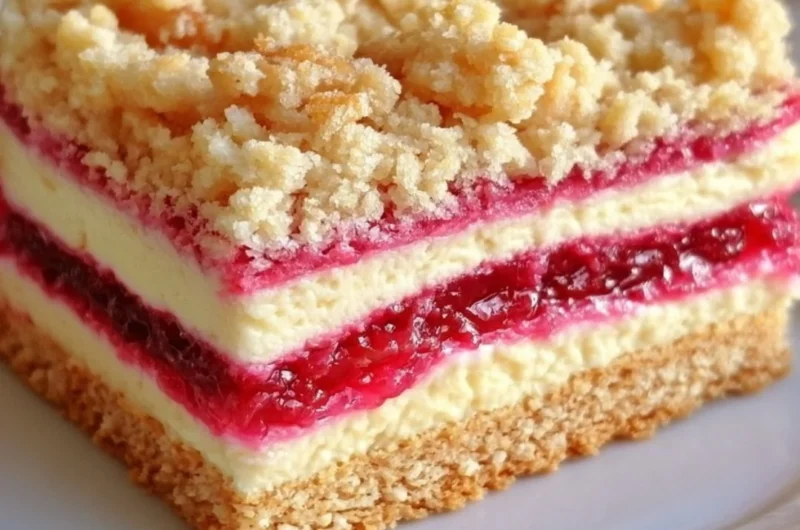 Rhubarb cream cheese bars served on a plate, perfect for dessert celebrations