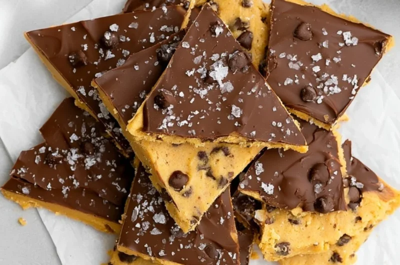 Healthy cookie dough bark made with wholesome ingredients