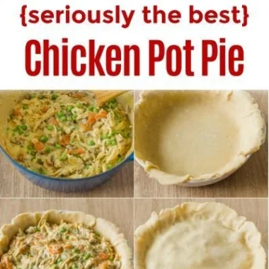 Homemade chicken pot pie fresh out of the oven, golden crust and creamy filling