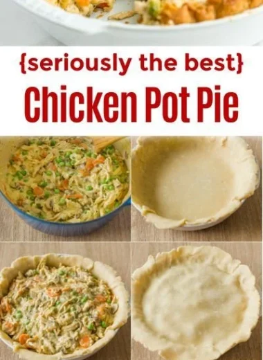 Homemade chicken pot pie fresh out of the oven, golden crust and creamy filling
