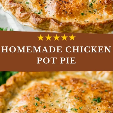 Homemade Chicken Pot Pie with flaky crust and hearty filling