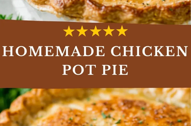 Homemade Chicken Pot Pie with flaky crust and hearty filling