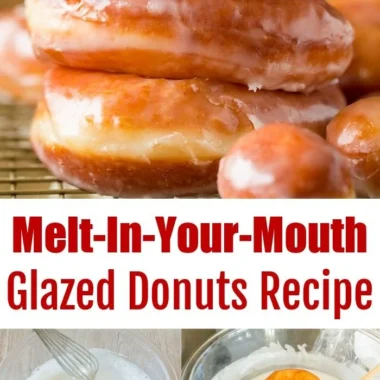 Freshly baked homemade glazed donuts on a cooling rack