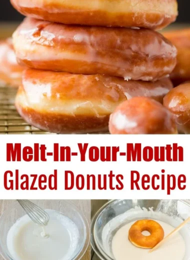 Freshly baked homemade glazed donuts on a cooling rack