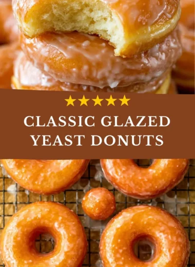 Delicious homemade glazed donuts topped with shiny icing.
