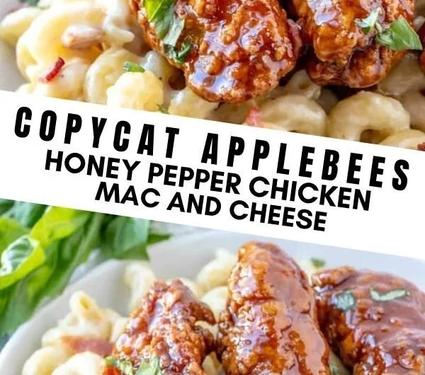 Delicious Honey Pepper Chicken Mac and Cheese dish, featuring creamy cheese and spicy chicken.