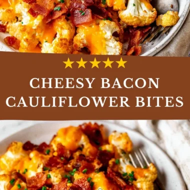 Loaded Cauliflower Bites topped with cheese and herbs, a healthy snack