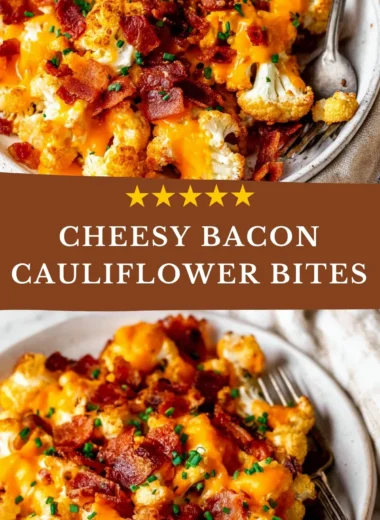 Loaded Cauliflower Bites topped with cheese and herbs, a healthy snack