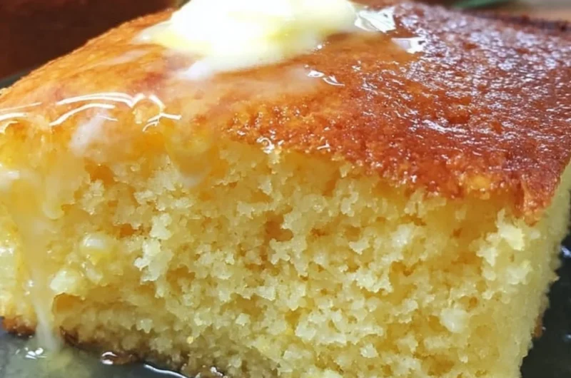 Deliciously baked Moist Jiffy Cornbread served in a bowl