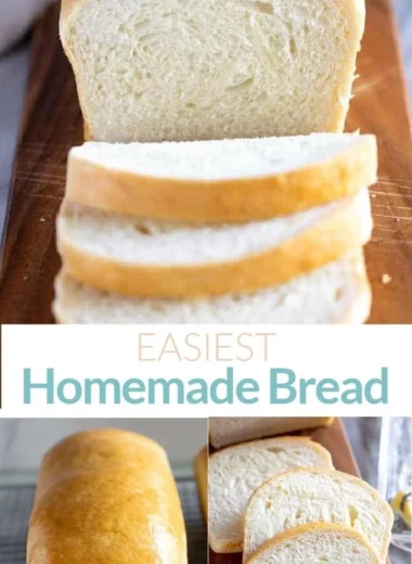 Freshly baked simple homemade bread loaf on a wooden cutting board