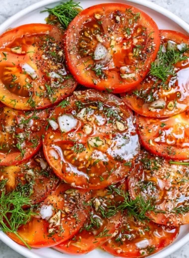 Fresh and colorful simple tomato salad in a bowl