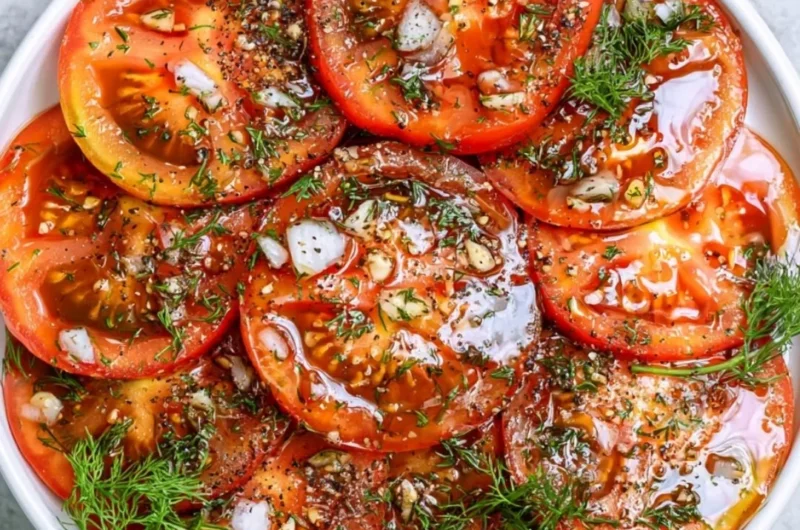 Fresh and colorful simple tomato salad in a bowl