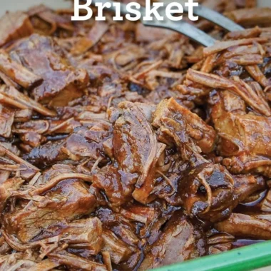 Delicious Texas Cola Shredded Beef Brisket served with sides
