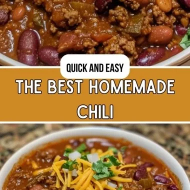 Bowl of the best homemade chili topped with cheese and herbs
