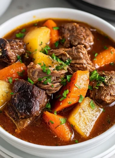 Delicious Instant Pot beef stew with tender meat and vegetables