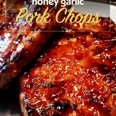 Delicious honey garlic pork chops served on a plate