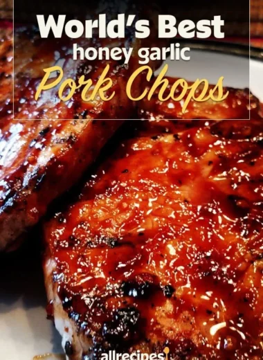 Delicious honey garlic pork chops served on a plate