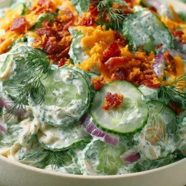 Cozy cucumber ranch crack salad with fresh vegetables and creamy dressing