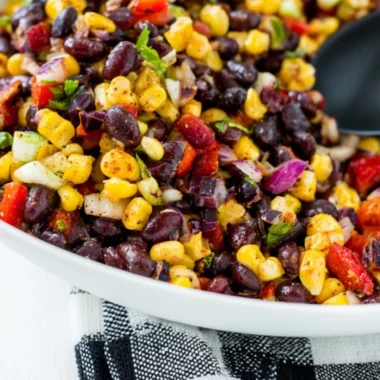 Delicious cozy corn salsa made with fresh ingredients and spices.