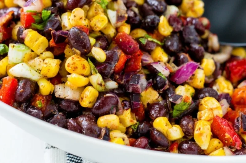 Delicious cozy corn salsa made with fresh ingredients and spices.