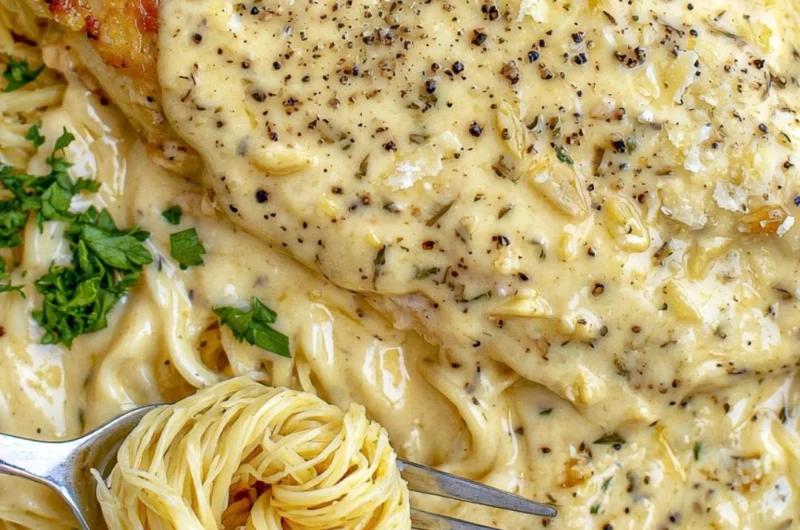 Cozy Crock Pot Angel Chicken dish served in a bowl with herbs.
