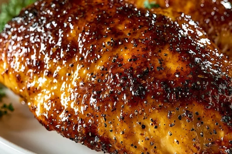 Delicious Garlic Brown Sugar Chicken dish served with vegetables