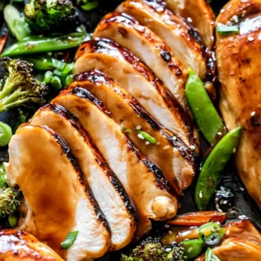 Sheet pan teriyaki chicken with vibrant vegetables and aromatic sauce