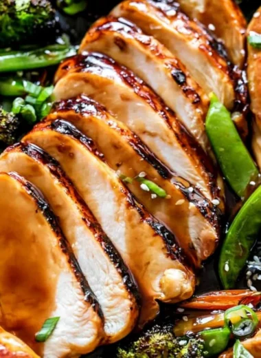 Sheet pan teriyaki chicken with vibrant vegetables and aromatic sauce