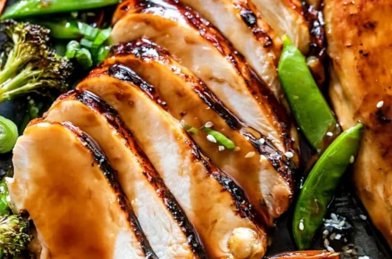 Sheet pan teriyaki chicken with vibrant vegetables and aromatic sauce